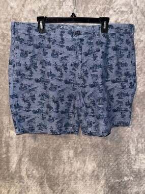 Eddie Bauer Men's 38 Fishing Print Cotton Shorts
